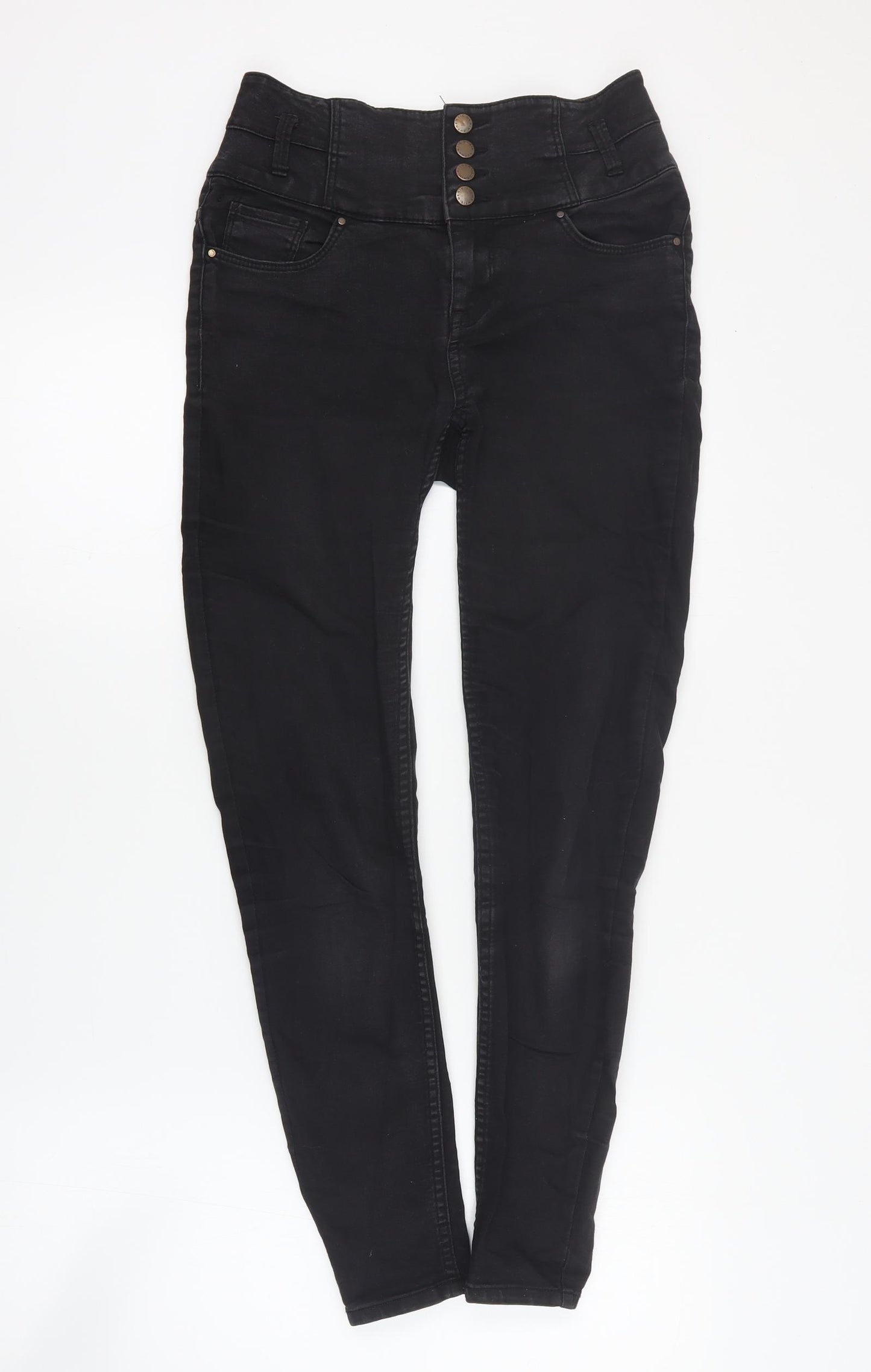 New Look Womens Black  Cotton Skinny Jeans Size 8 L28 in Regular Zip