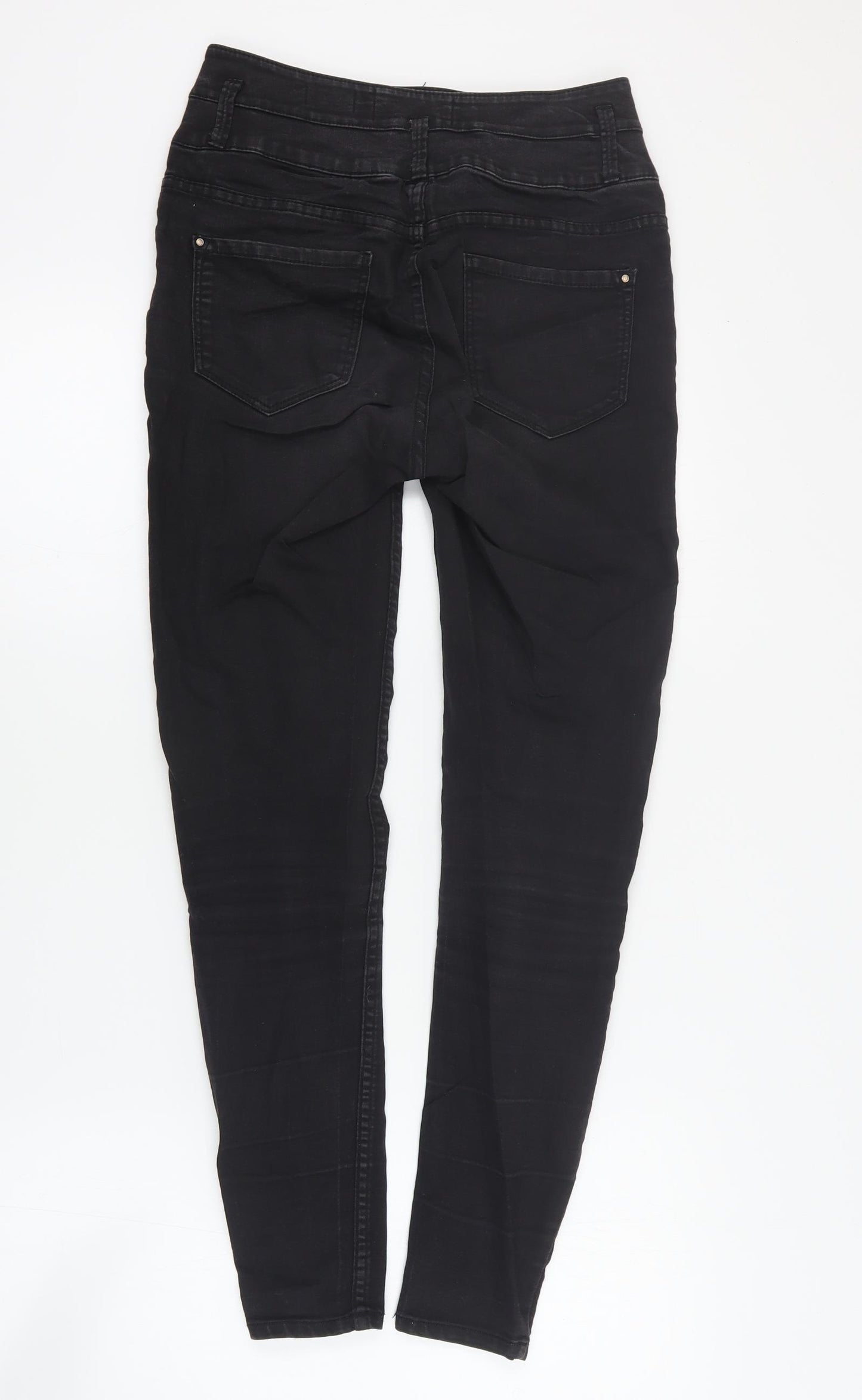 New Look Womens Black  Cotton Skinny Jeans Size 8 L28 in Regular Zip