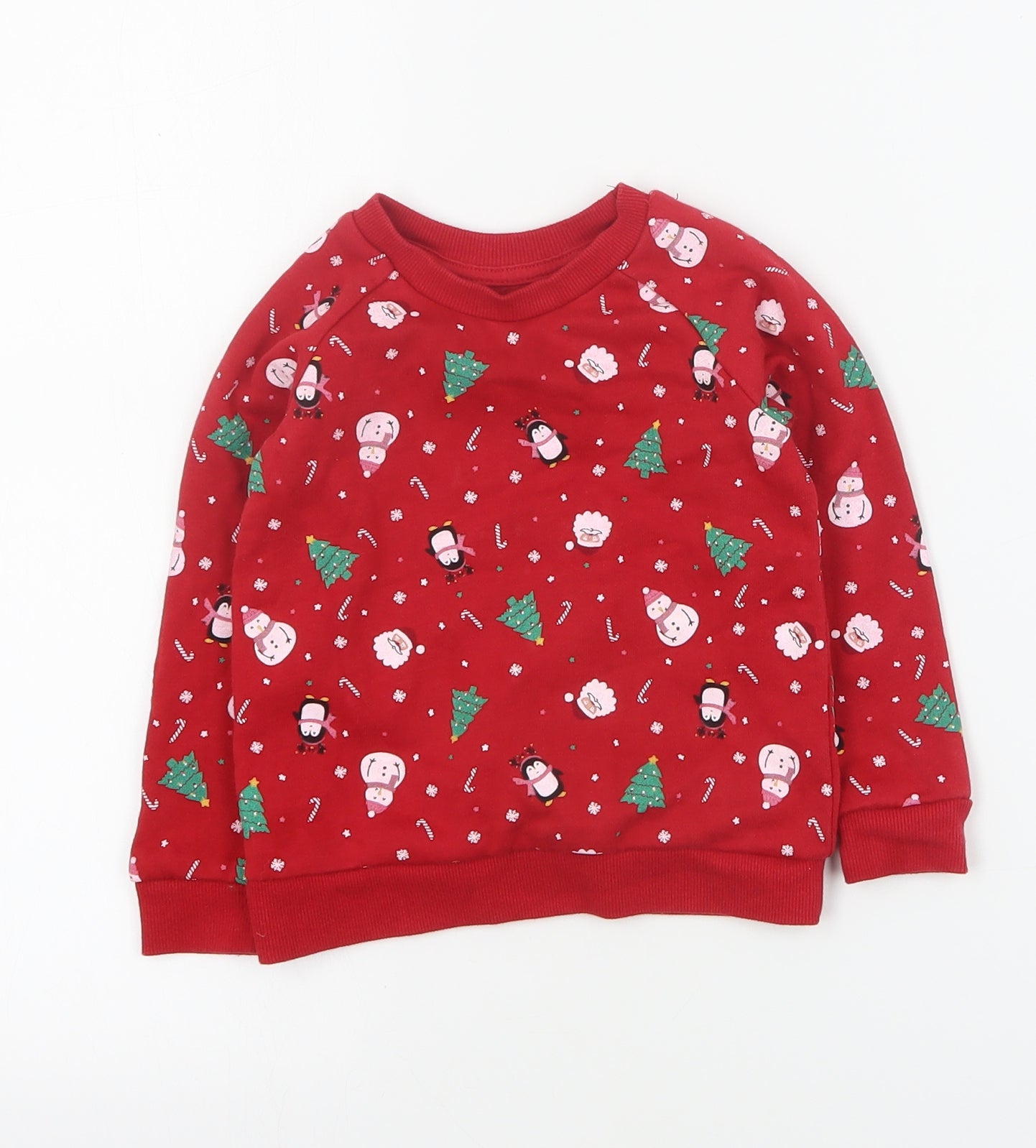 Primark Baby Red Geometric Cotton Pullover Jumper Size 18-24 Months  Pullover - Christmas