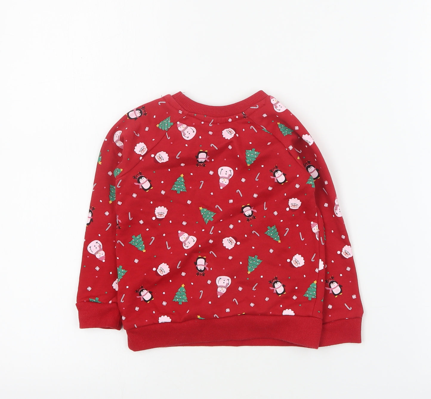Primark Baby Red Geometric Cotton Pullover Jumper Size 18-24 Months  Pullover - Christmas