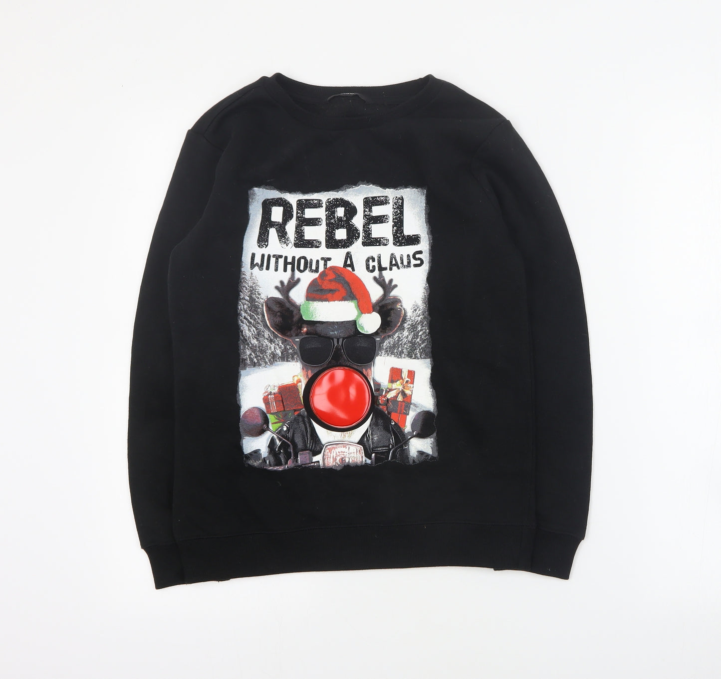 George Boys Black  Cotton Pullover Sweatshirt Size 10-11 Years  Pullover - Christmas