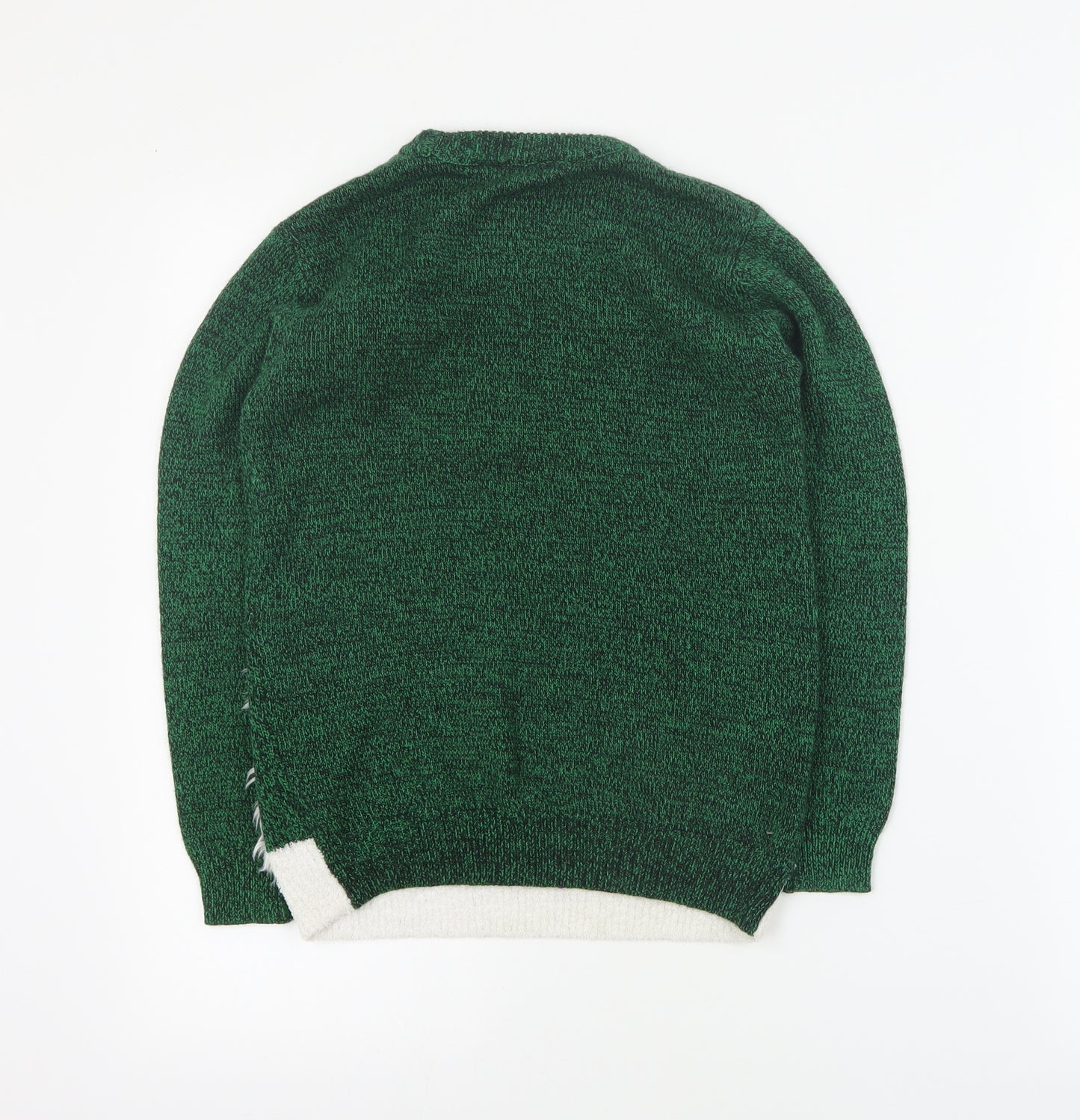 George Boys Green Round Neck  Acrylic Pullover Jumper Size 10-11 Years  Pullover - Christmas