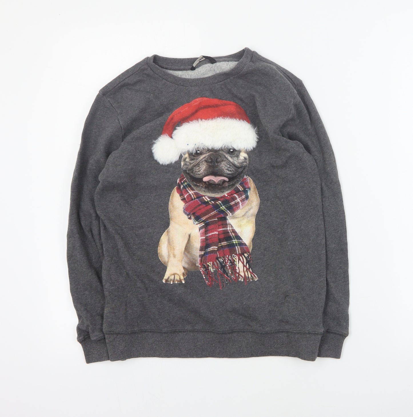 George Boys Grey  Cotton Pullover Sweatshirt Size 9-10 Years  Pullover - Christmas