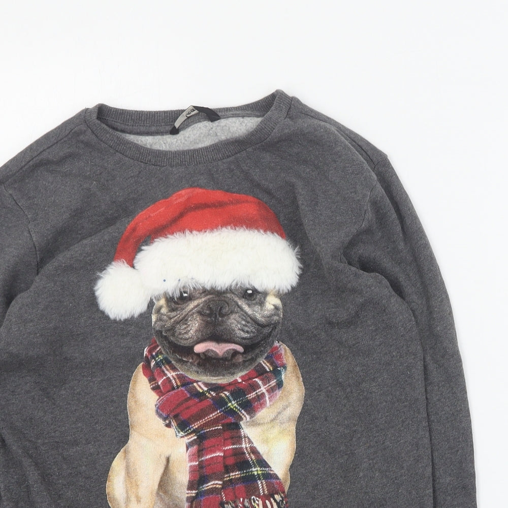 George Boys Grey  Cotton Pullover Sweatshirt Size 9-10 Years  Pullover - Christmas
