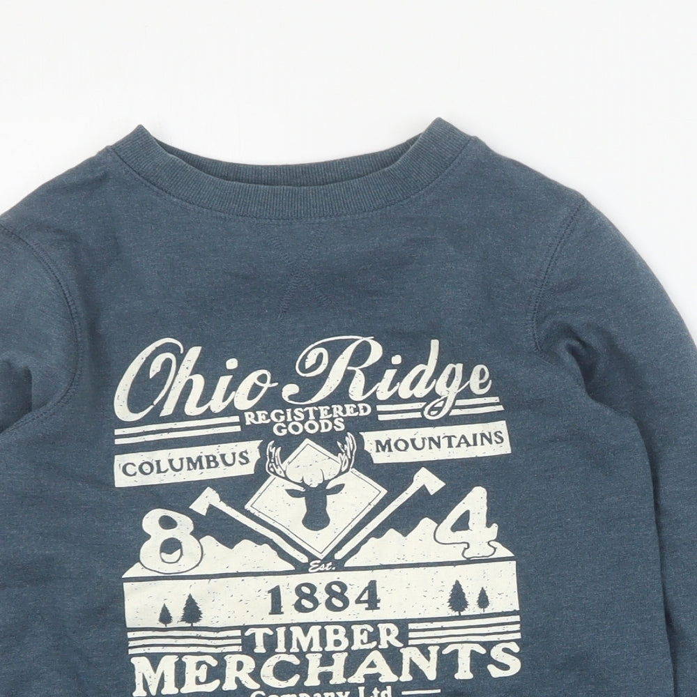 George Boys Blue  Cotton Pullover Sweatshirt Size 7-8 Years  Pullover