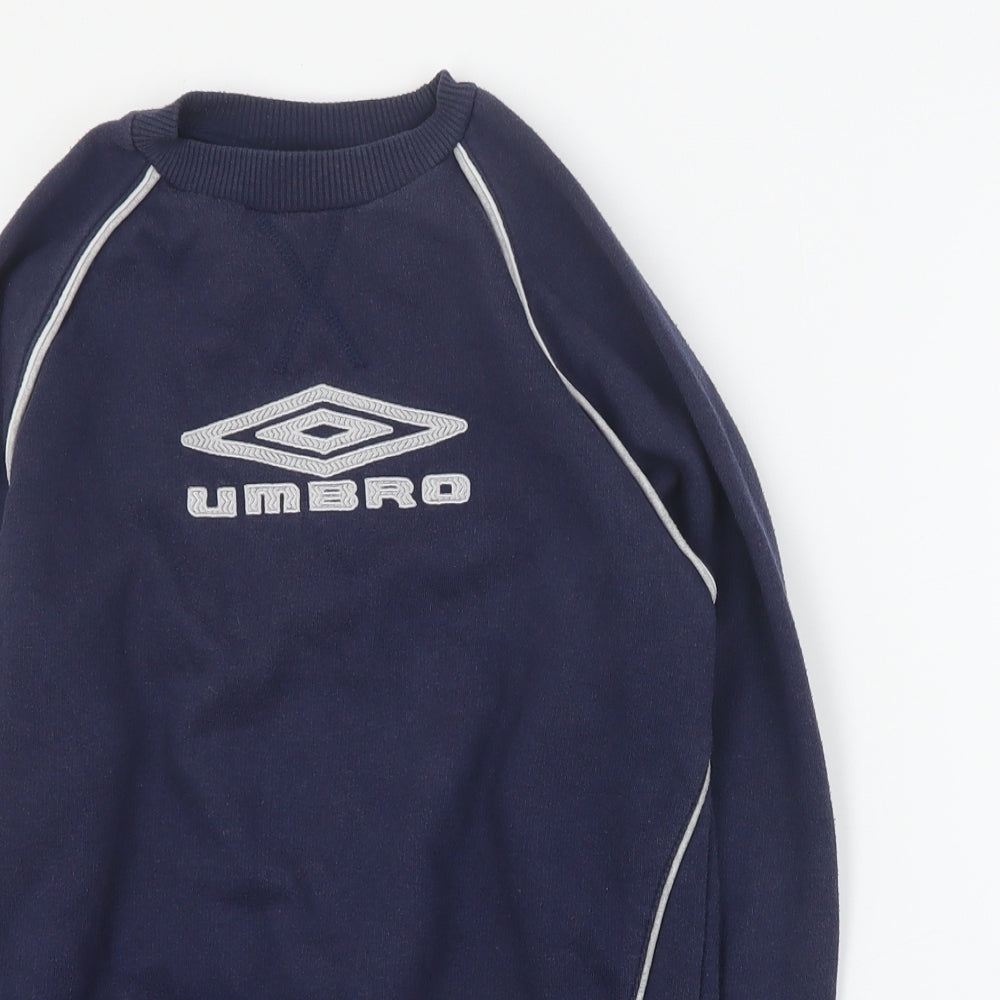 Umbro Boys Blue  Polyester Pullover Sweatshirt Size 11 Years  Pullover