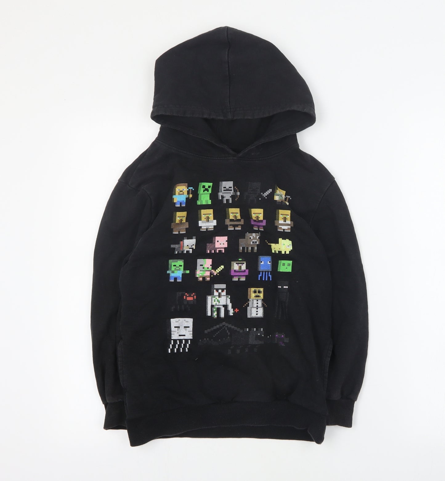 Jinx Boys Black  Cotton Pullover Hoodie Size 8-9 Years  Pullover - Minecraft