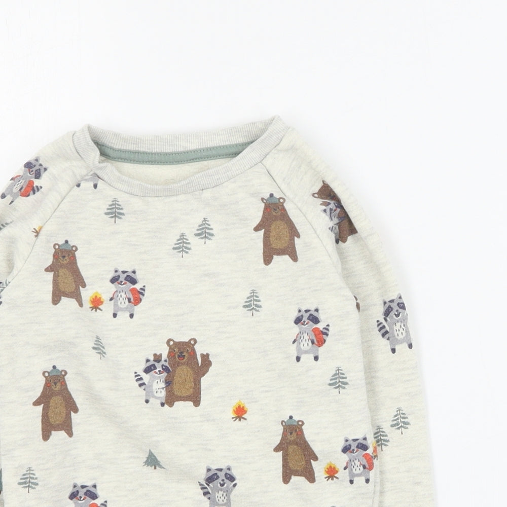 Primark Baby Beige Geometric Cotton Pullover Jumper Size 24 Months  Pullover