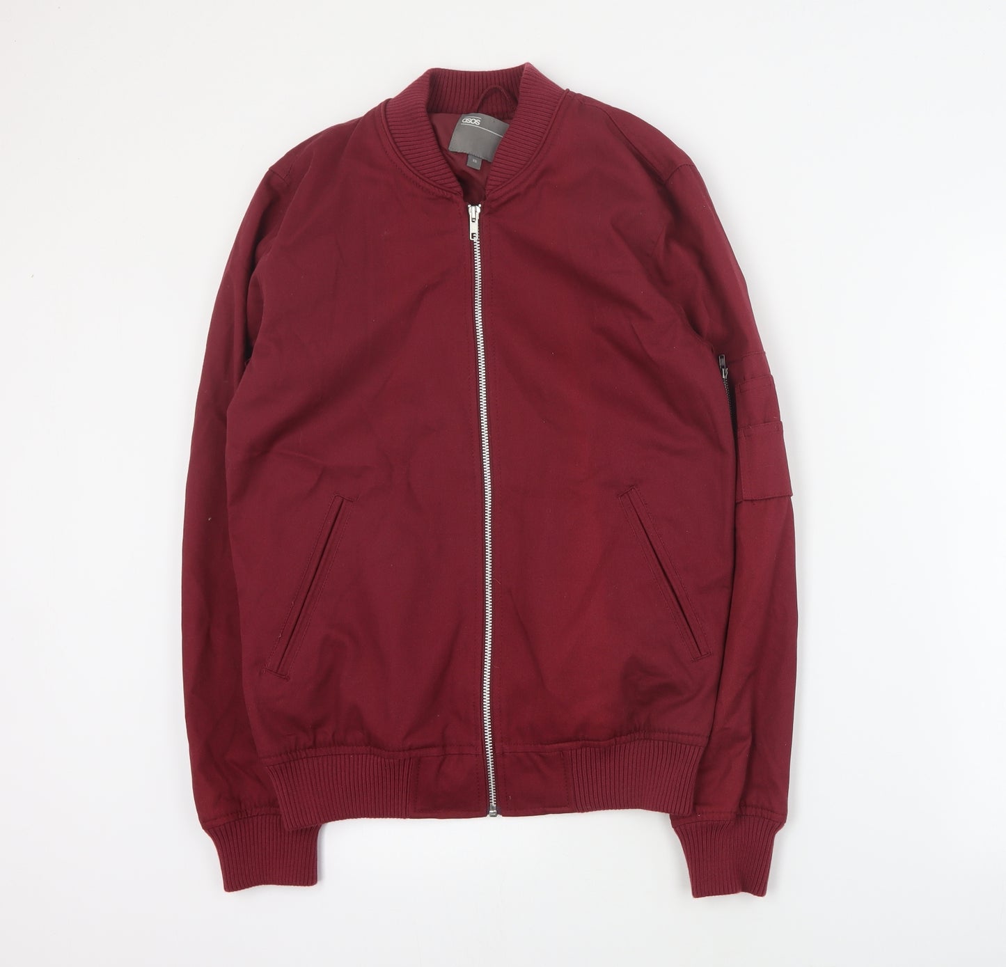 ASOS Mens Red   Bomber Jacket Jacket Size XS  Zip