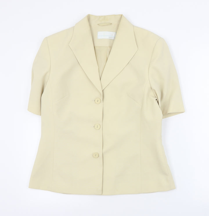 AMARANTO Womens Beige   Jacket Blazer Size 12  Button