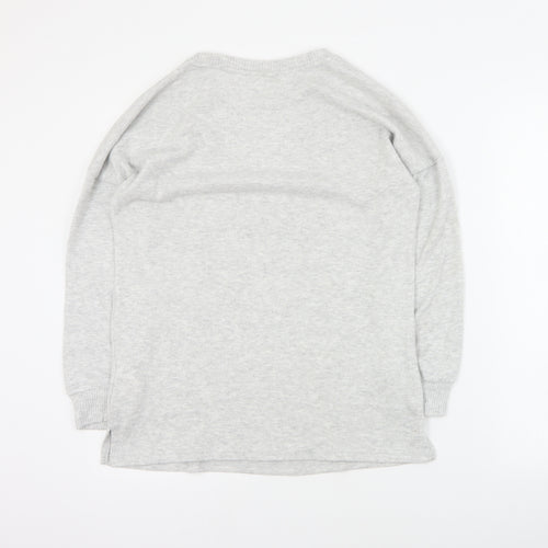 Primark Womens Grey Round Neck  Polyester Pullover Jumper Size S