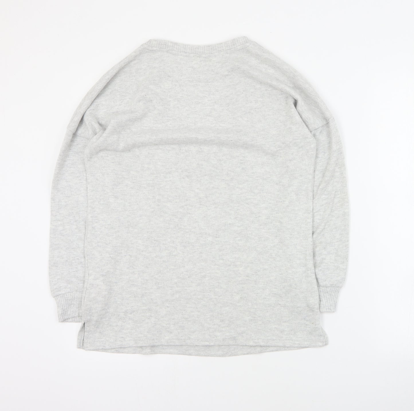 Primark Womens Grey Round Neck  Polyester Pullover Jumper Size S