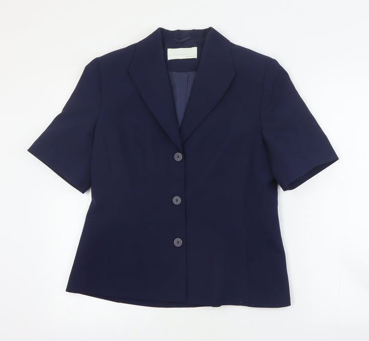 AMARANTO Womens Blue Jacket Blazer Size 12 Button
