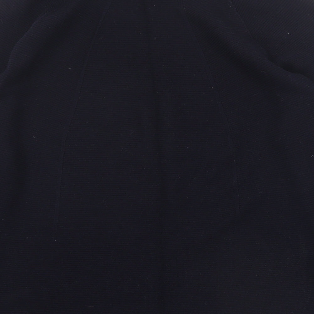 monari Womens Blue High Neck  Cotton Pullover Jumper Size 16