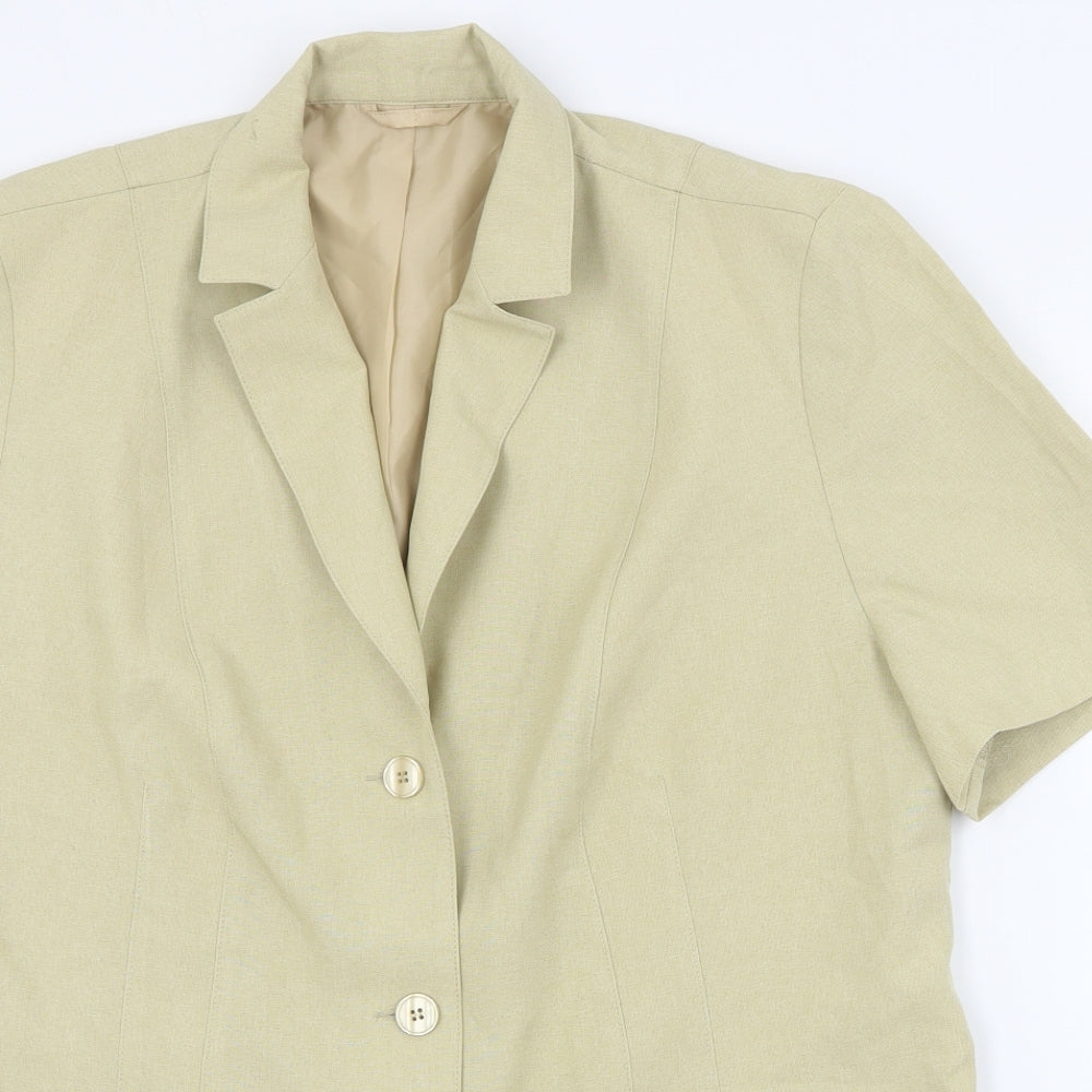 essence Womens Beige  Polyester Basic Button-Up Size 18 Collared