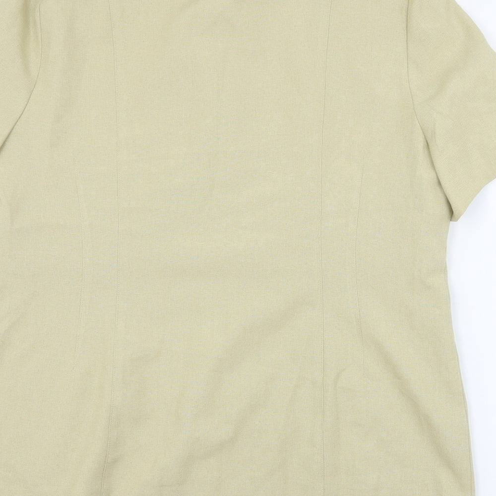 essence Womens Beige  Polyester Basic Button-Up Size 18 Collared