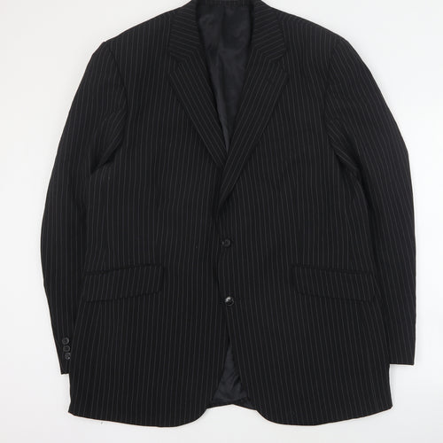 Centaur Mens Black Striped Polyester Jacket Suit Jacket Size XL
