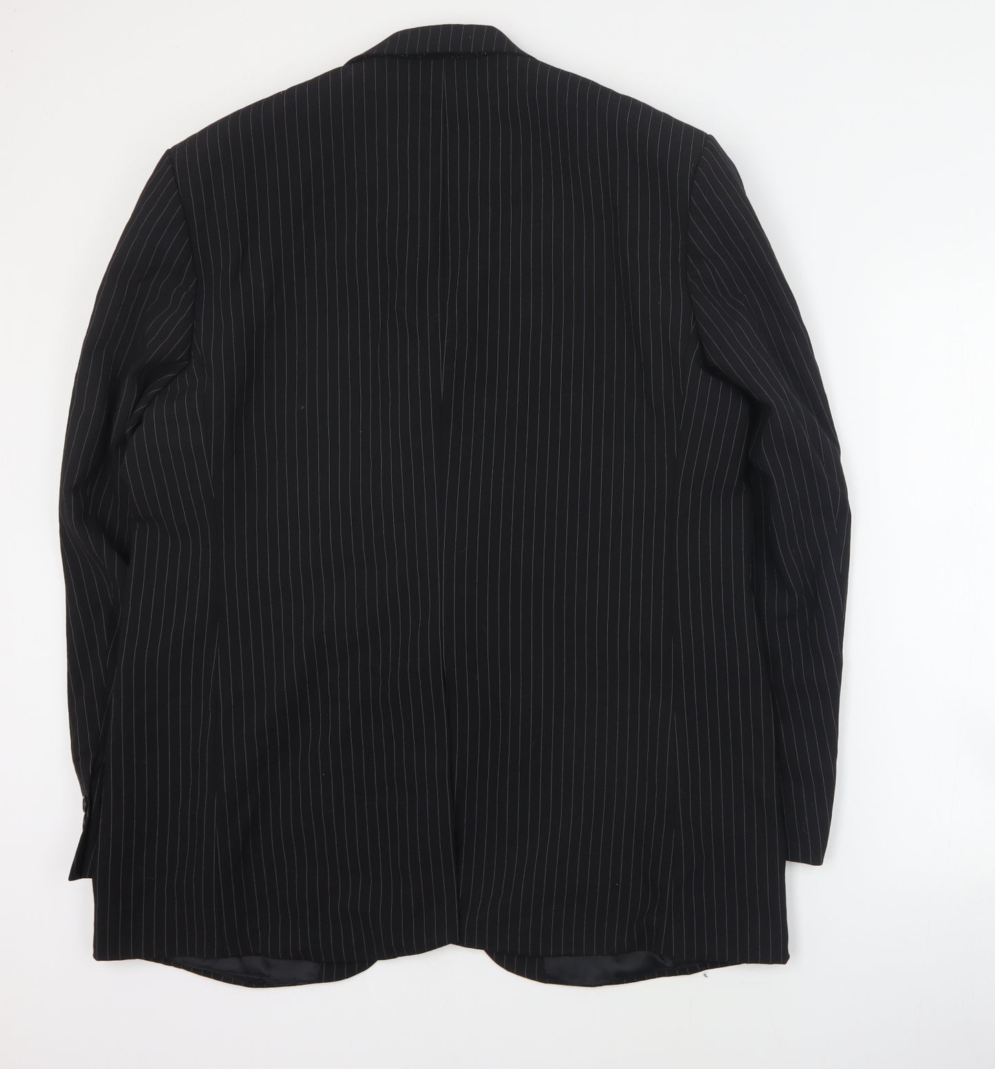 Centaur Mens Black Striped Polyester Jacket Suit Jacket Size XL