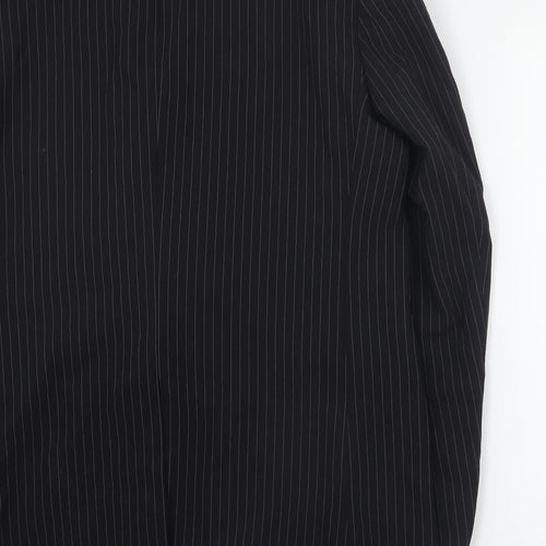 Centaur Mens Black Striped Polyester Jacket Suit Jacket Size XL