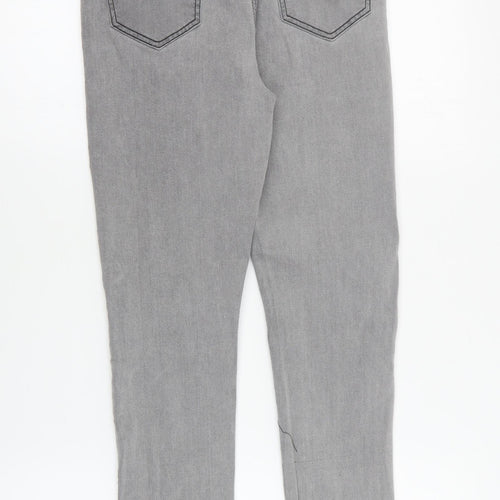 In the Style Womens Grey  Cotton Skinny Jeans Size 12 L26 in Regular Zip