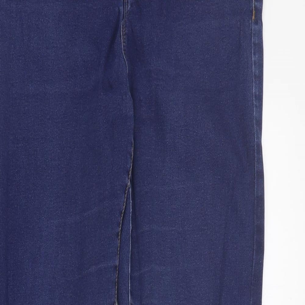 Primark Womens Blue  Cotton Skinny Jeans Size 14 L30 in Regular Zip