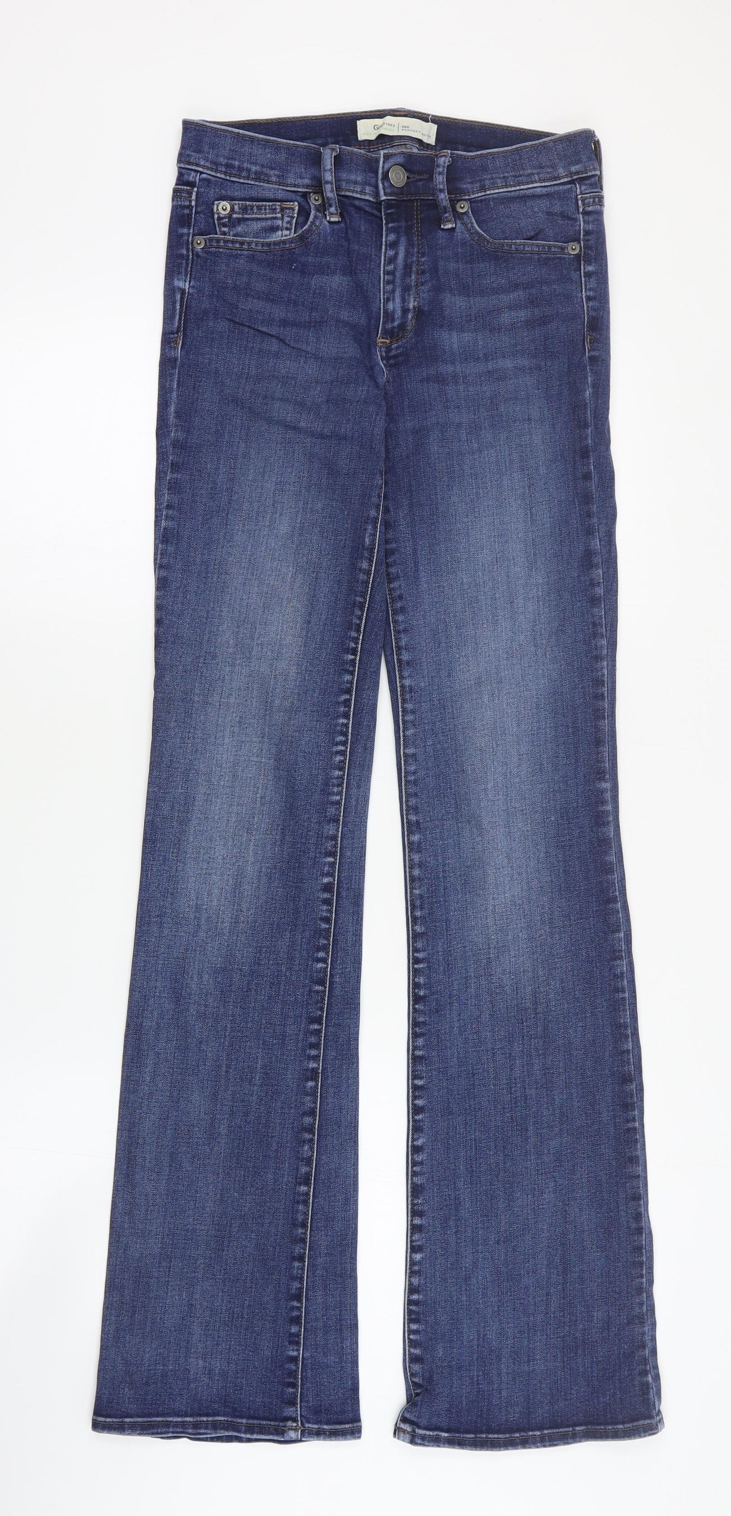 Gap Womens Blue  Cotton Bootcut Jeans Size 26 in L32 in Regular Zip