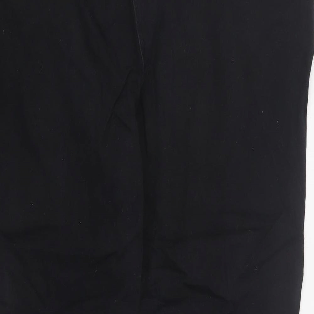 George Womens Black  Cotton Cropped Trousers Size 18 L22 in Regular Zip