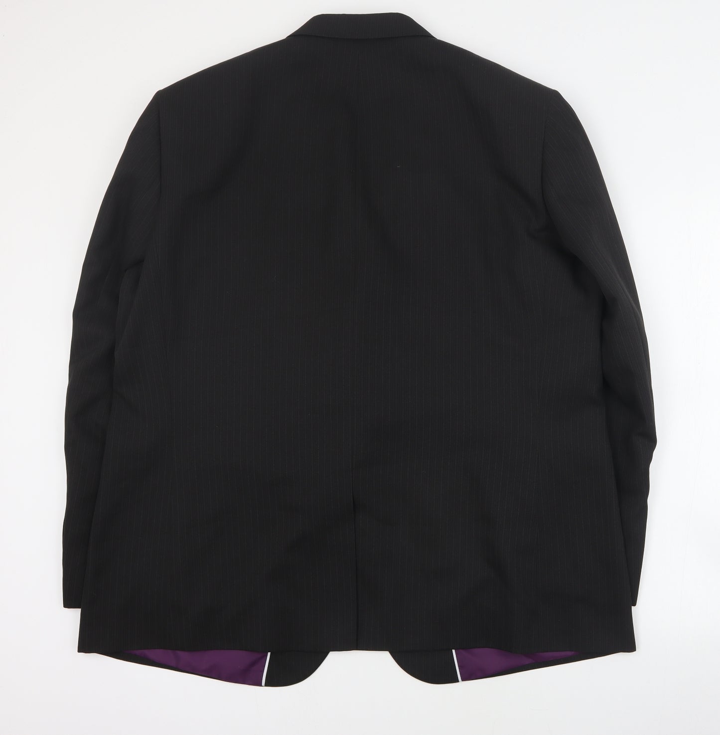 Taylor & Wright Mens Black Striped Polyester Jacket Suit Jacket Size L