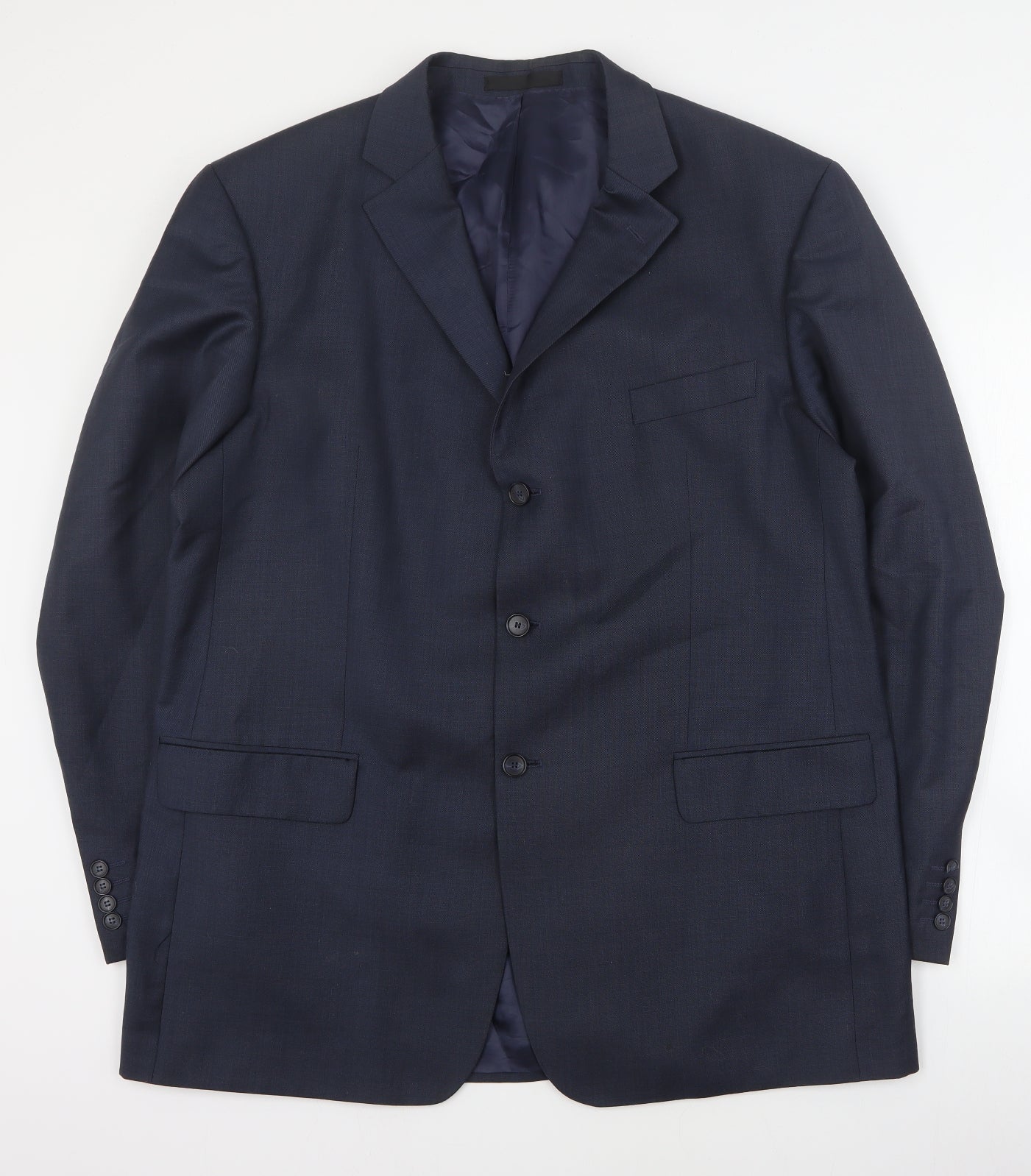 Marks and Spencer Mens Blue  Wool Jacket Suit Jacket Size XL