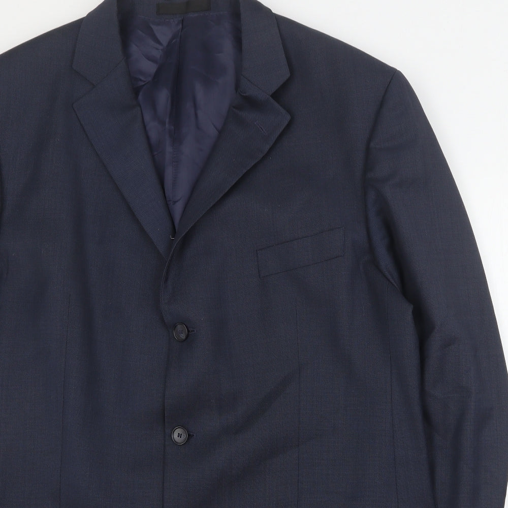 Marks and Spencer Mens Blue  Wool Jacket Suit Jacket Size XL