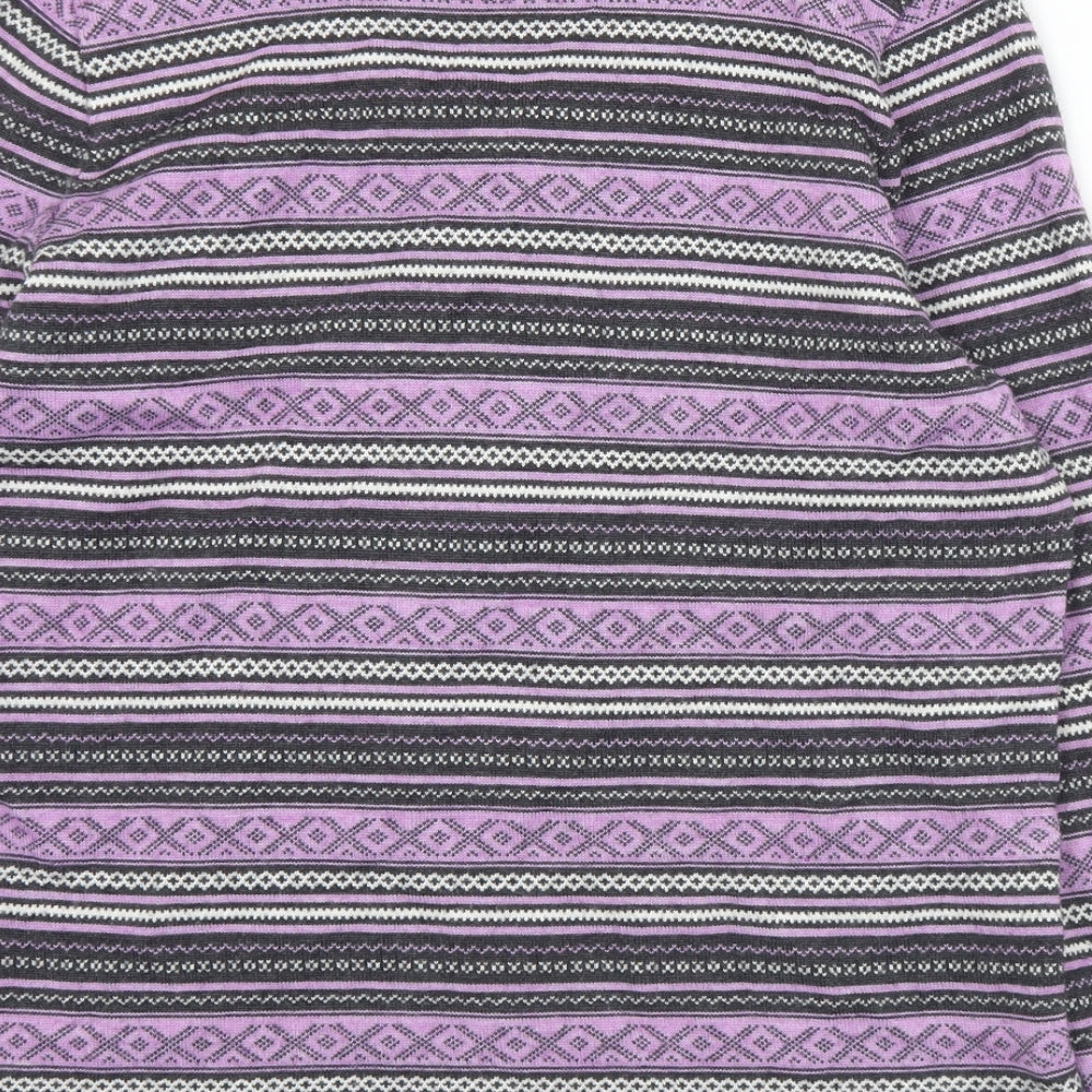 Siegel Womens Purple Round Neck Geometric Wool Pullover Jumper Size 16