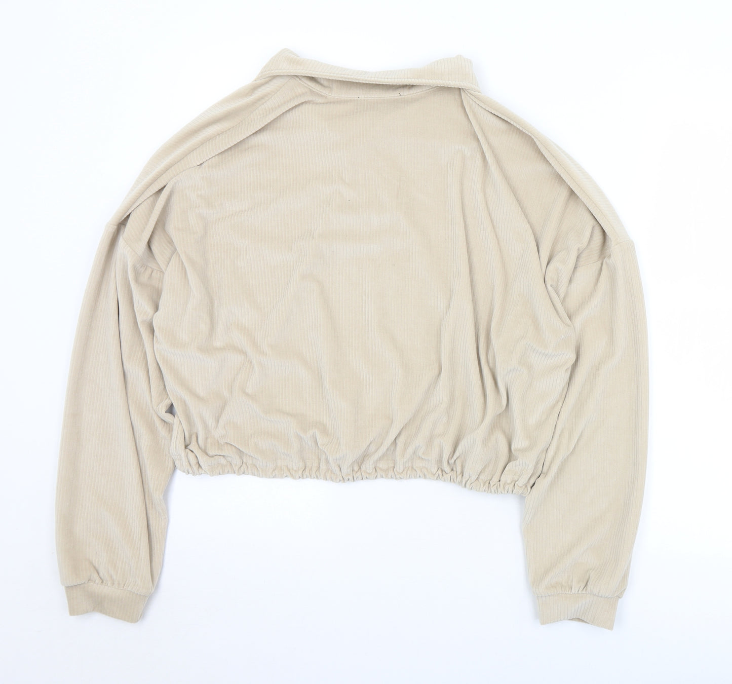 Motel Womens Beige Collared  Polyester Pullover Jumper Size M   - Cropped. Saint