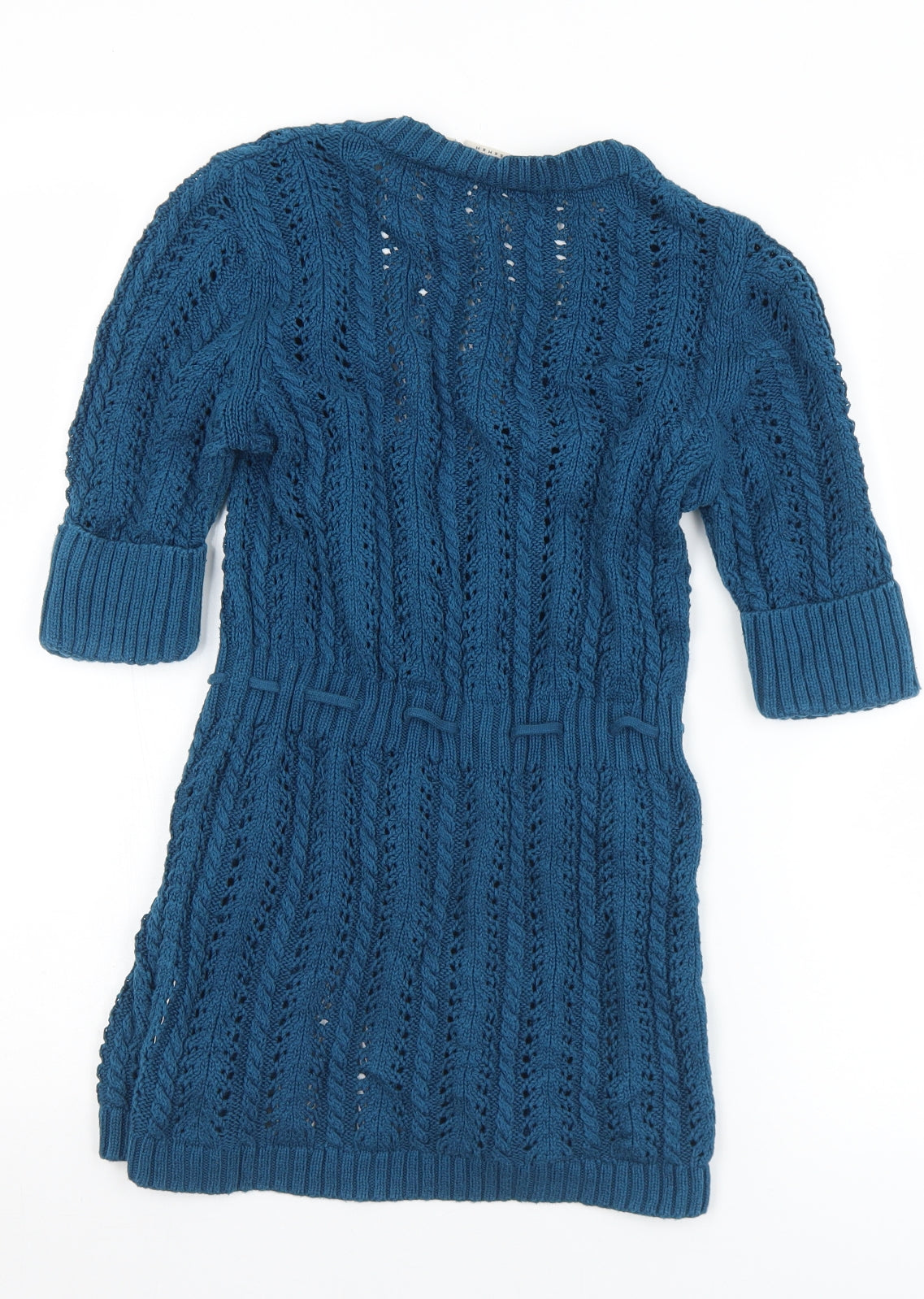 Esprit Womens Blue V-Neck  Acrylic Tunic Jumper Size S