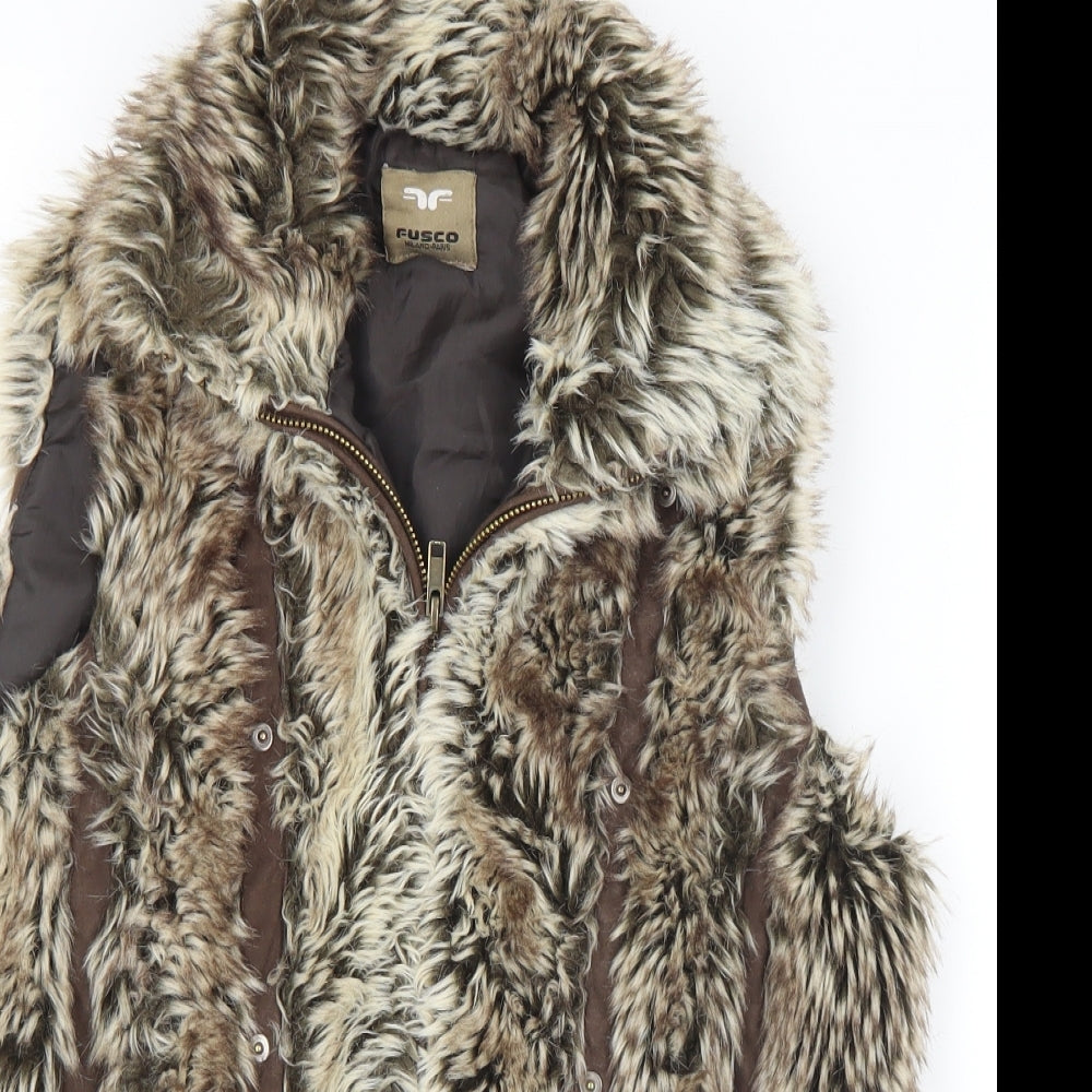 Fusco Womens Brown   Gilet Jacket Size 12  Zip