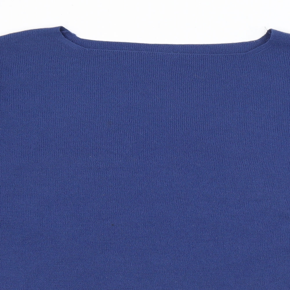 Marks and Spencer Womens Blue Boat Neck  Acrylic Pullover Jumper Size 20
