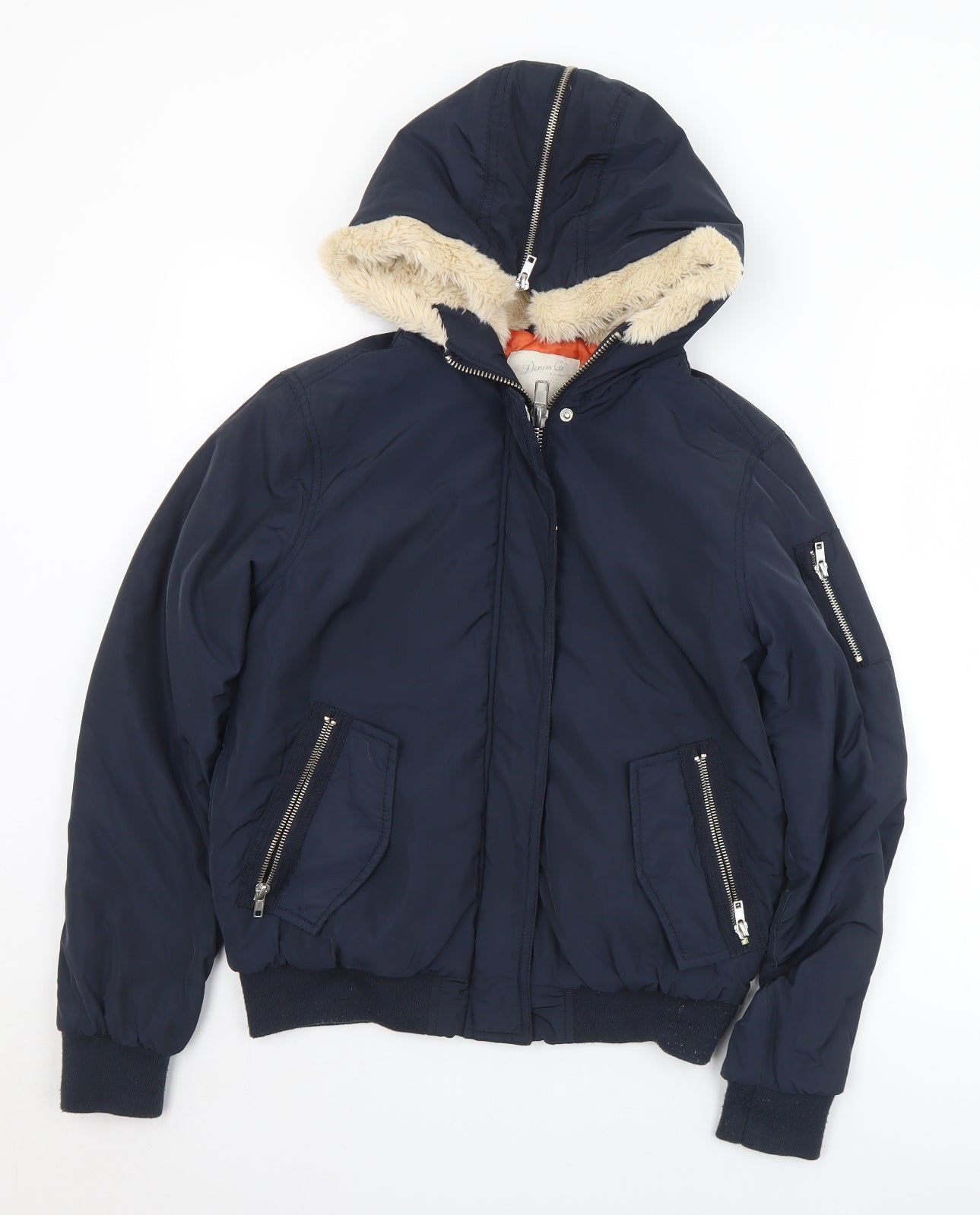 Demin Co Womens Black   Quilted Coat Size 6  Zip