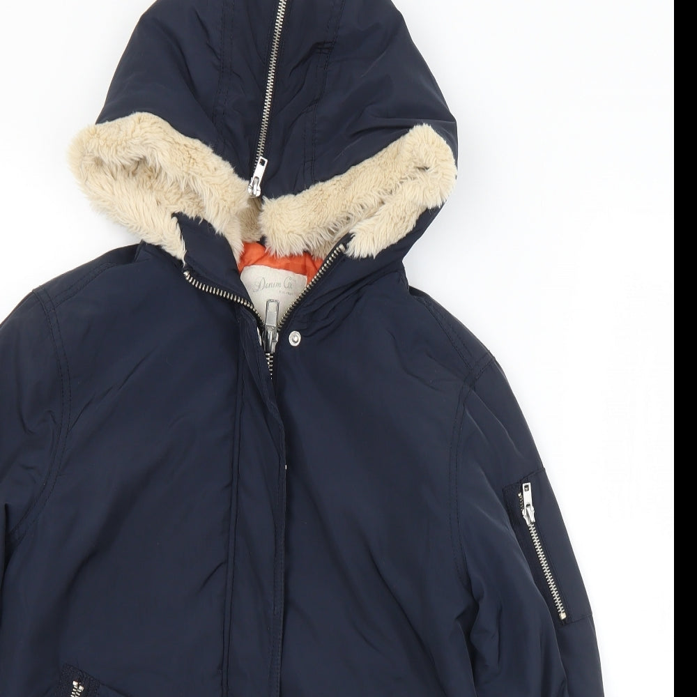 Demin Co Womens Black   Quilted Coat Size 6  Zip