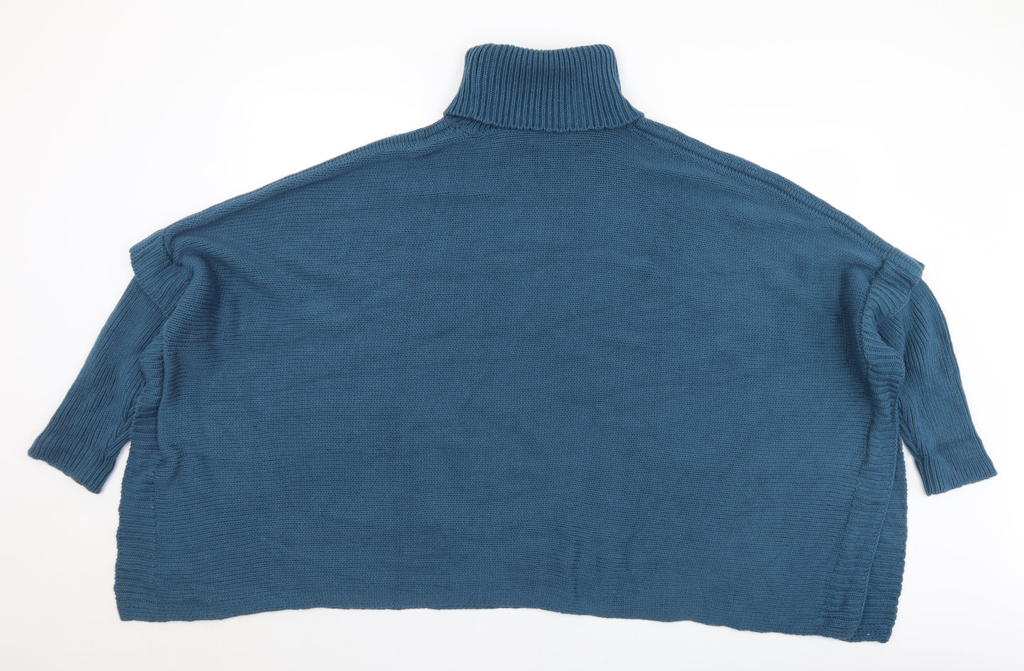 Preworn Womens Green Roll Neck  Acrylic Pullover Jumper One Size