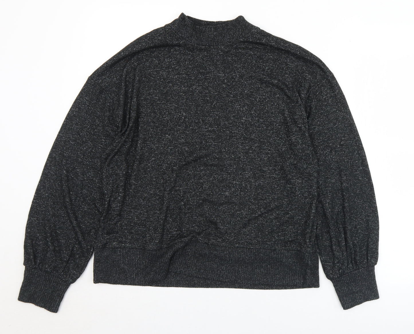 Marks and Spencer Womens Black Mock Neck  Viscose Pullover Jumper Size 10