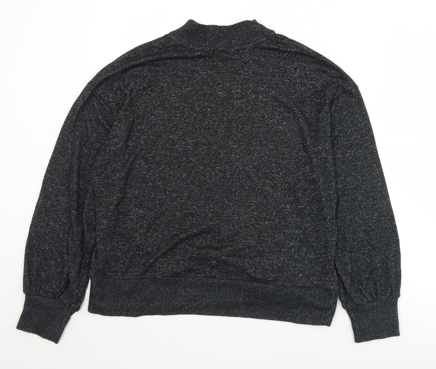 Marks and Spencer Womens Black Mock Neck  Viscose Pullover Jumper Size 10