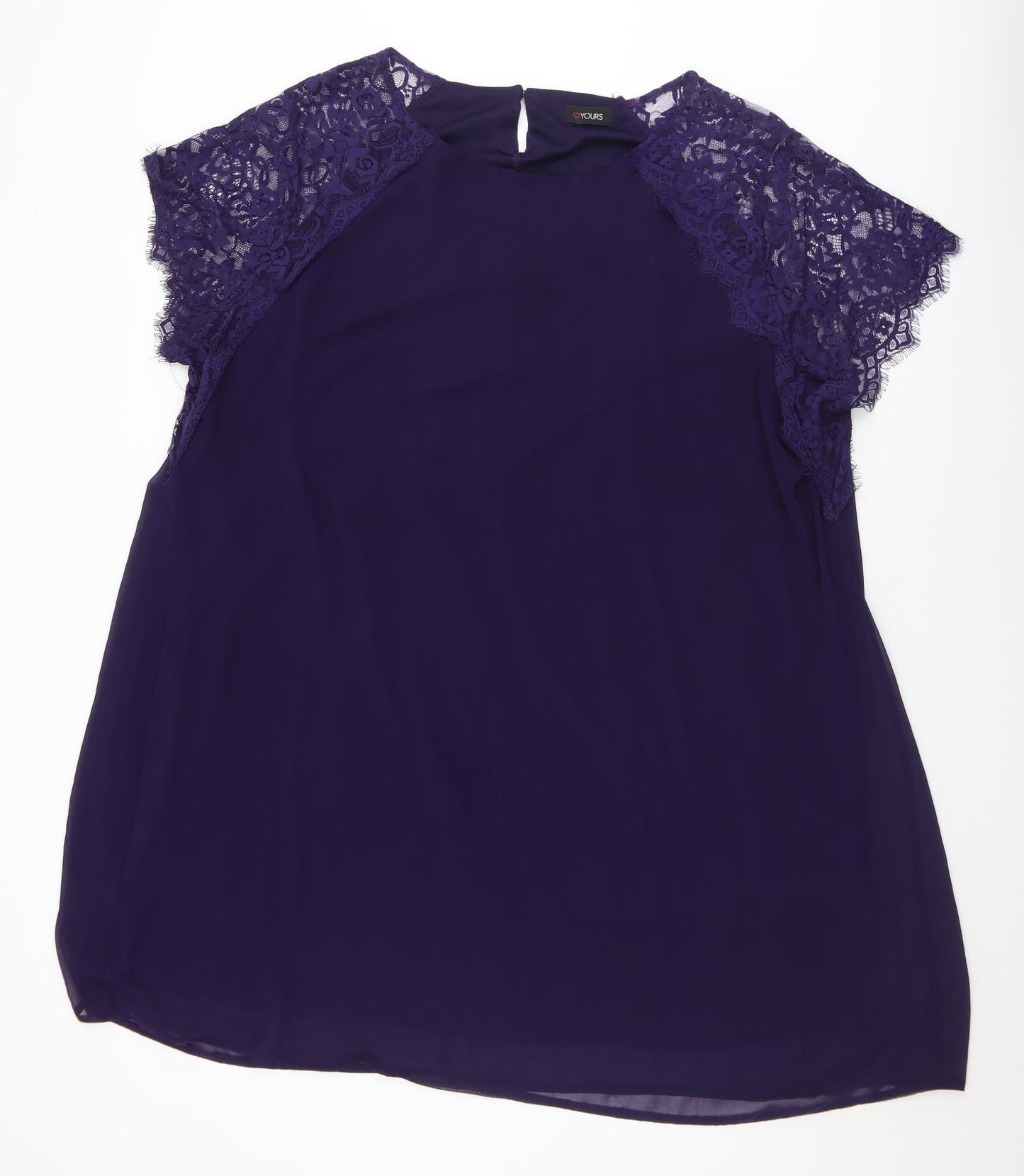 Yours Womens Purple  Polyester A-Line  Size 30  Round Neck Button - 30/32