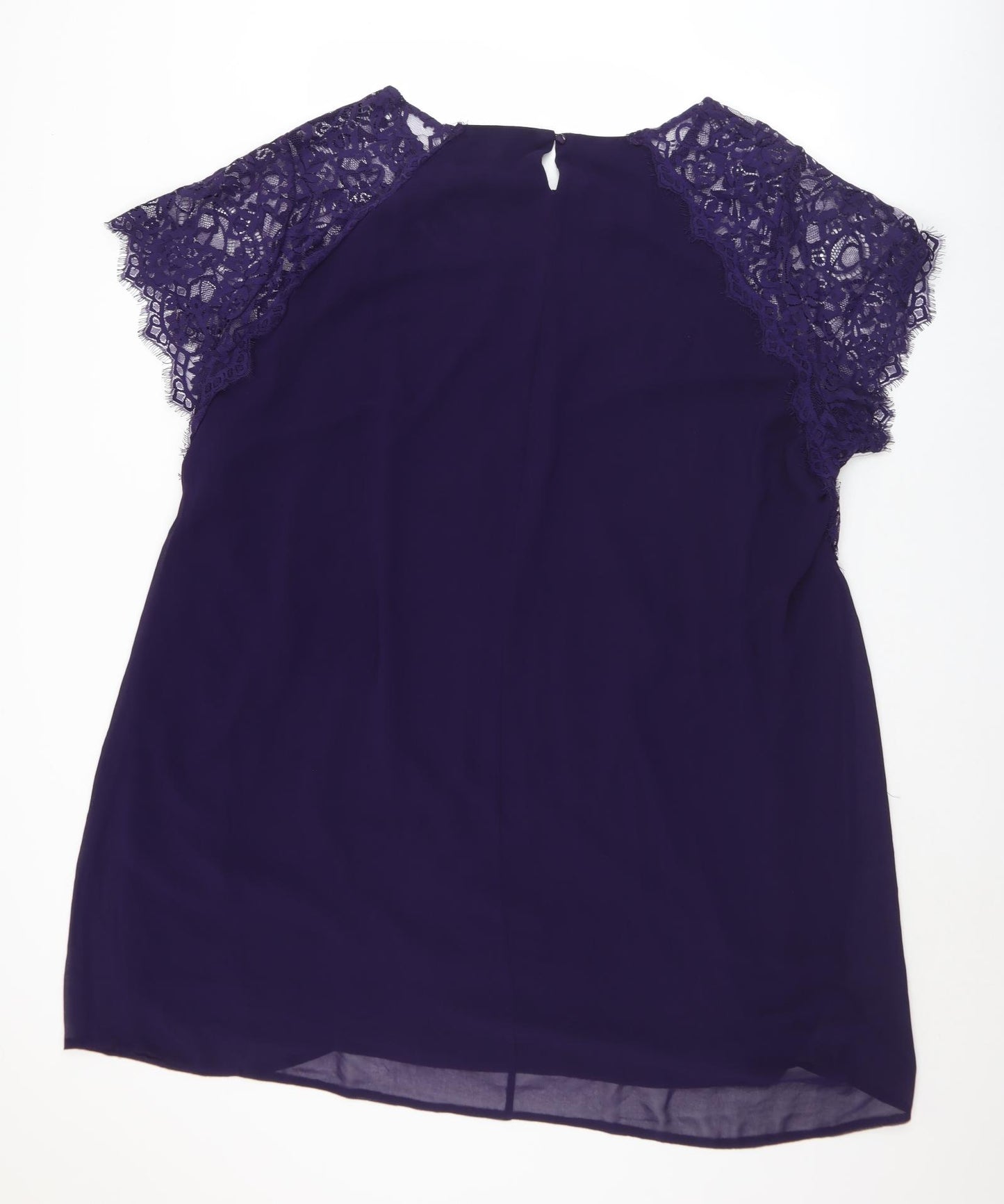 Yours Womens Purple  Polyester A-Line  Size 30  Round Neck Button - 30/32