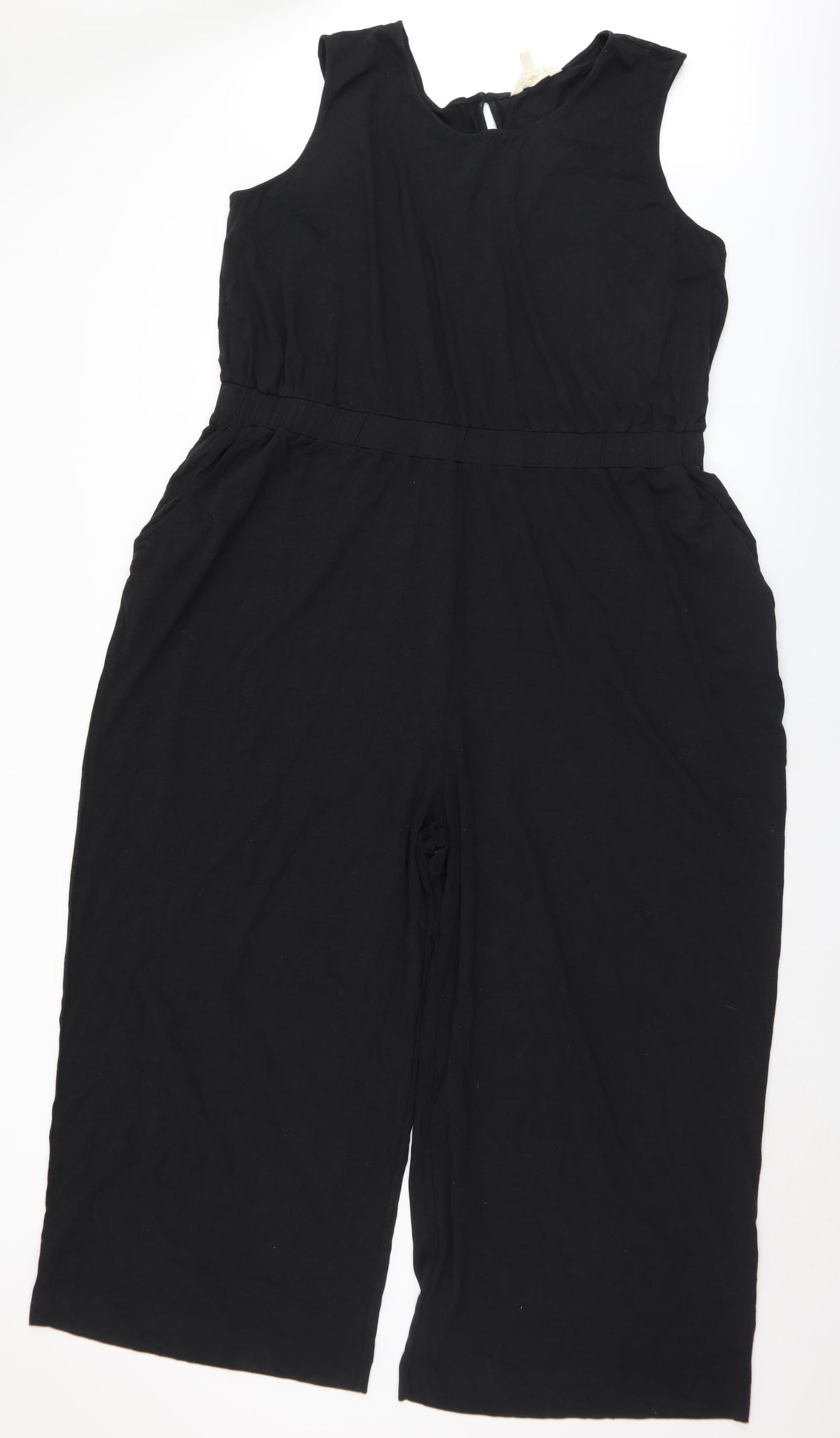 Seasalt Womens Black  Bamboo Jumpsuit One-Piece Size 26  Button - 26/28