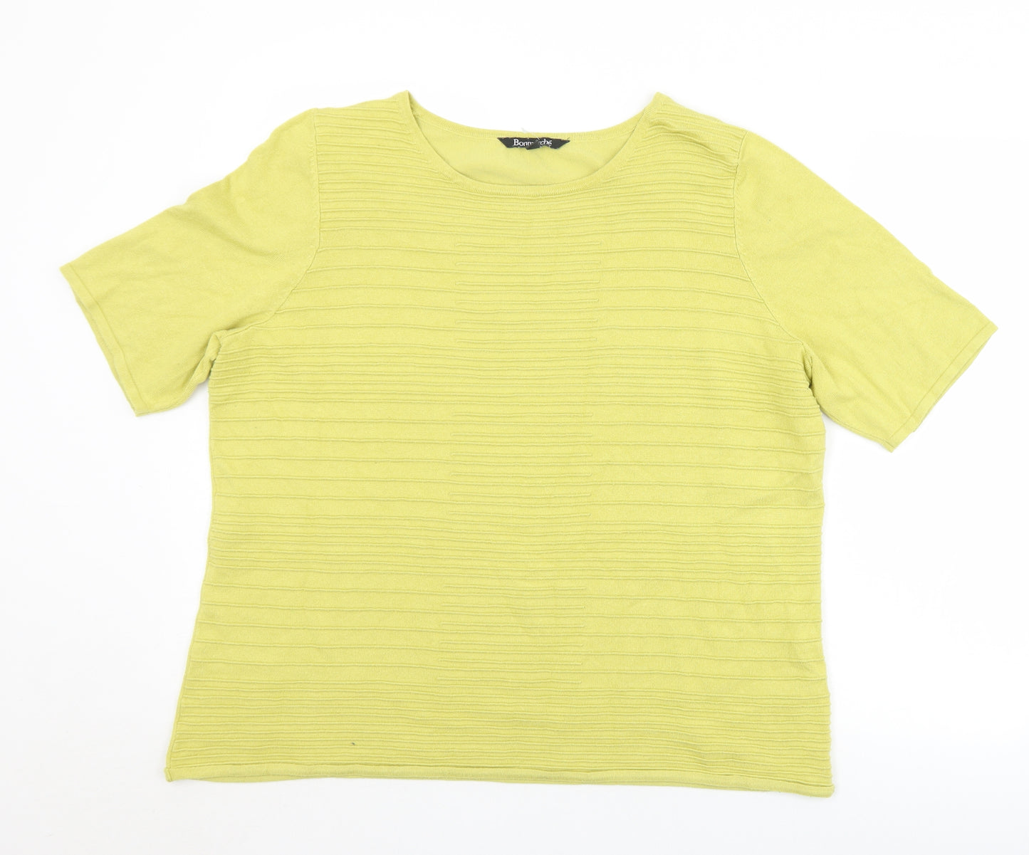 Bonmarché Womens Green Round Neck  Viscose Pullover Jumper Size 20   - 20/22