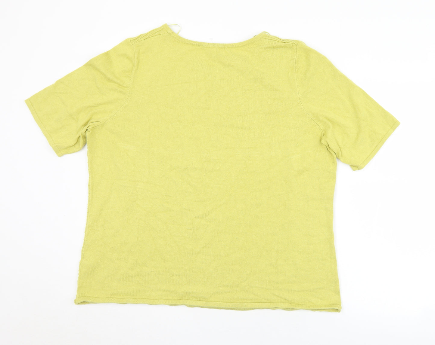 Bonmarché Womens Green Round Neck  Viscose Pullover Jumper Size 20   - 20/22