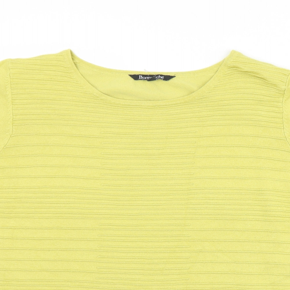 Bonmarché Womens Green Round Neck  Viscose Pullover Jumper Size 20   - 20/22