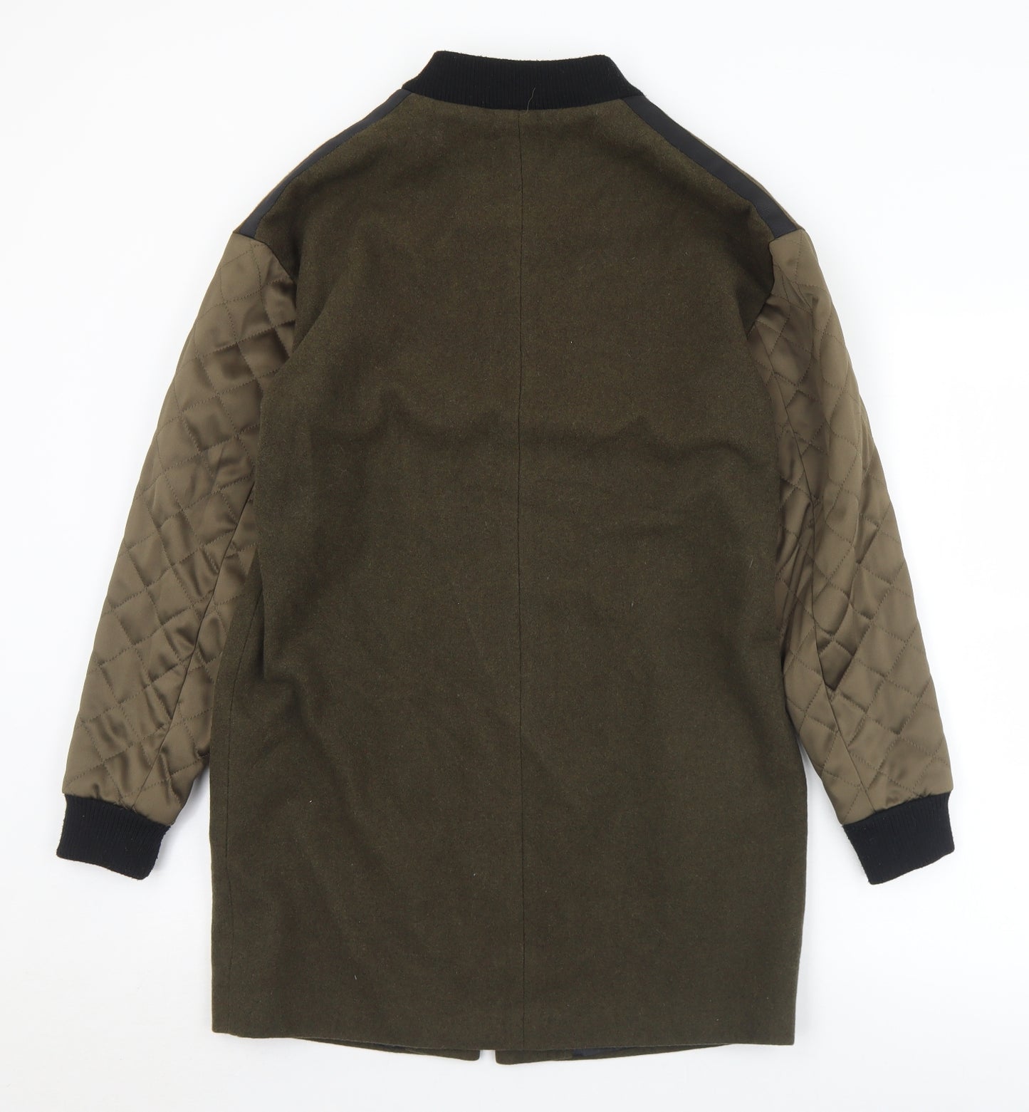 Topshop Womens Green   Pea Coat Coat Size 8  Zip