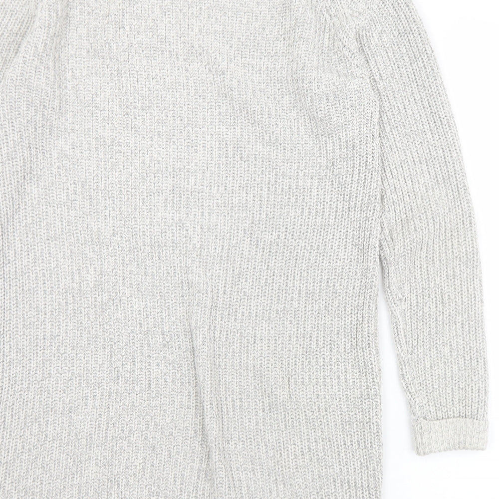 Noisy may Womens Grey Round Neck  Cotton Pullover Jumper Size M