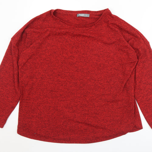 Nutmeg Womens Red Round Neck  Polyester Pullover Jumper Size 16