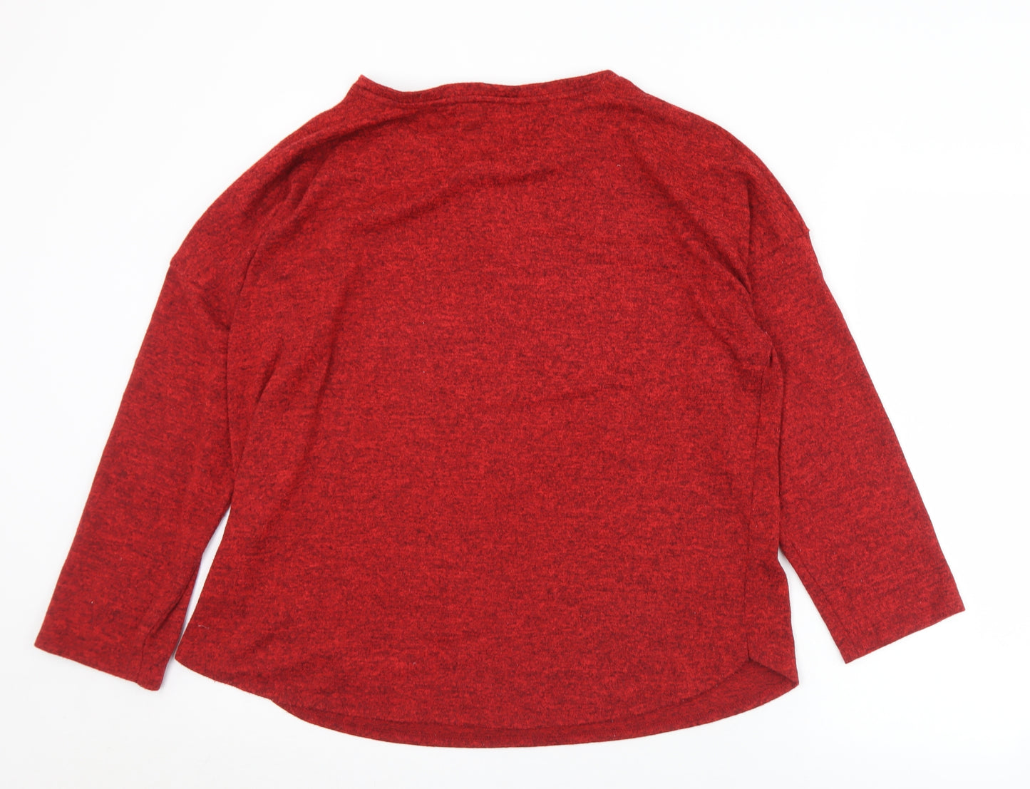 Nutmeg Womens Red Round Neck  Polyester Pullover Jumper Size 16